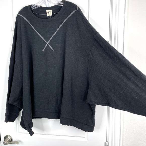 FREE PEOPLE We The Free Care FP Come Again Tee NEW Size L Obsidian - Picture 11 of 12